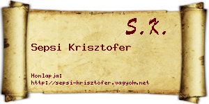 Sepsi Krisztofer névjegykártya